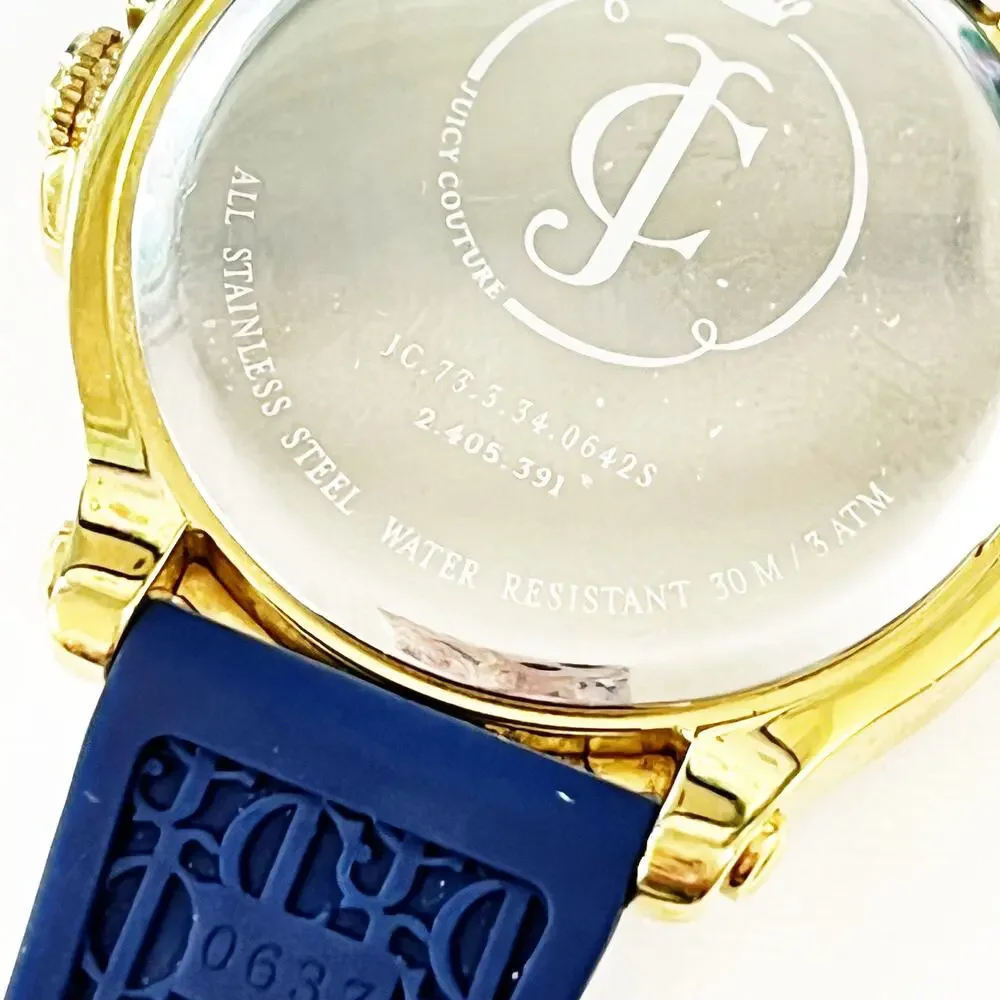 Juicy Couture Rainbow Crystal Gold & Navy Watch